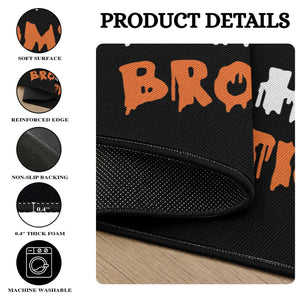 Halloween Couple Matching Round Rug I Love His Broomstick Pumpkin Skeleton Hand