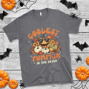 Funny Halloween T Shirt Coolest Pumpkin In The Patch Autumn Maple Leaf Flower TS11 Charcoal Print Your Wear