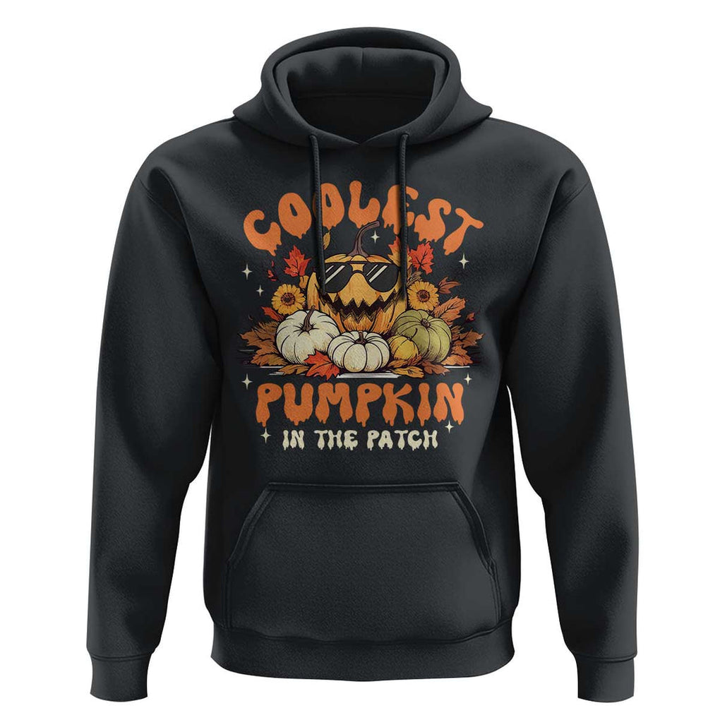 Funny Halloween Hoodie Coolest Pumpkin In The Patch Autumn Maple Leaf Flower TS11 Black Print Your Wear