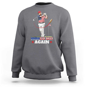 Trump Supporter Sweatshirt Missed Me Again 0 2 Bullet Golf American Flag Presidential Election TS11 Charcoal Print Your Wear