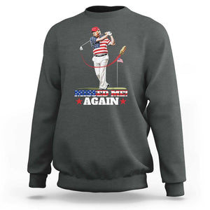 Trump Supporter Sweatshirt Missed Me Again 0 2 Bullet Golf American Flag Presidential Election TS11 Dark Heather Print Your Wear