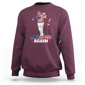 Trump Supporter Sweatshirt Missed Me Again 0 2 Bullet Golf American Flag Presidential Election TS11 Maroon Print Your Wear