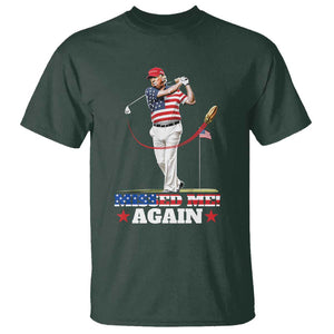 Trump Supporter T Shirt Missed Me Again 0 2 Bullet Golf American Flag Presidential Election TS11 Dark Forest Green Print Your Wear