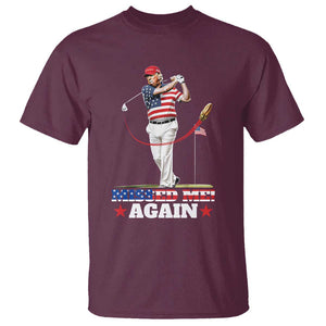 Trump Supporter T Shirt Missed Me Again 0 2 Bullet Golf American Flag Presidential Election TS11 Maroon Print Your Wear