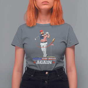 Trump Supporter T Shirt For Women Missed Me Again 0 2 Bullet Golf American Flag Presidential Election TS11 Charcoal Print Your Wear