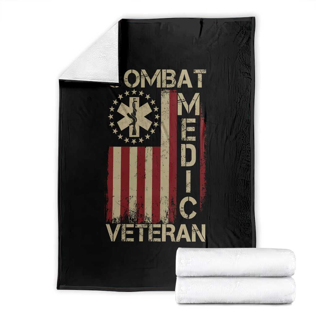 Combat Medic Veteran Throw Blanket Medical Military Vintage American Flag TS11 Black Print Your Wear