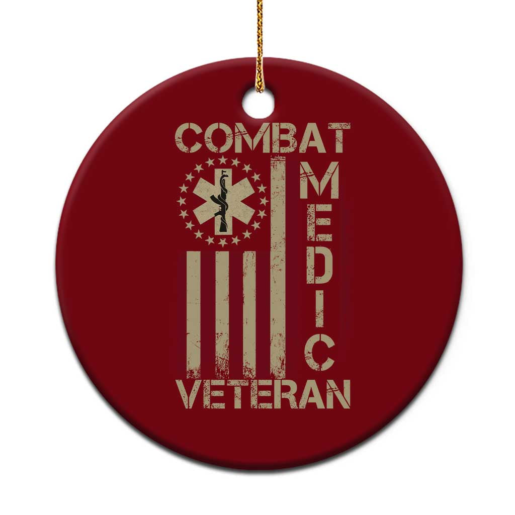 Combat Medic Veteran Ceramic Ornament Medical Military Vintage American Flag TS11 1pc Red Print Your Wear
