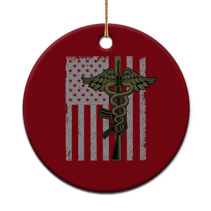 Combat Medic Soldier Ceramic Ornament Caduceus Vintage American Flag TS11 1pc Red Print Your Wear
