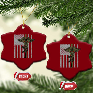 Combat Medic Soldier Ceramic Ornament Caduceus Vintage American Flag TS11 Print Your Wear