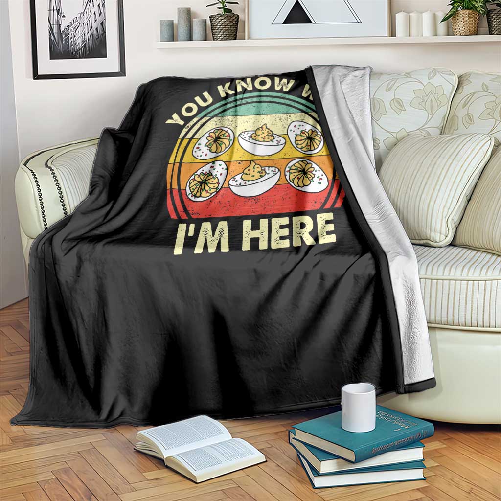 Funny Thanksgiving Deviled Eggs Throw Blanket You Know Why I Am Here Easter Day TS11 Print Your Wear