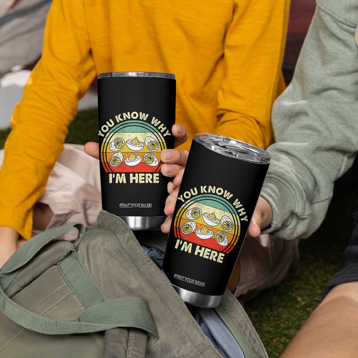 Funny Thanksgiving Deviled Eggs Tumbler Cup You Know Why I Am Here Easter Day TS11 Print Your Wear