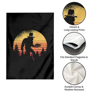 Bigfoot Pilgrim Turkey Pumpkin Thanksgiving Day Garden Flag TS11 Print Your Wear