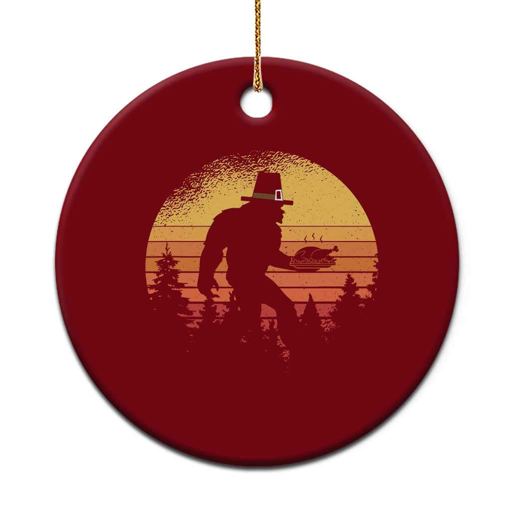 Bigfoot Pilgrim Turkey Pumpkin Thanksgiving Day Ceramic Ornament TS11 1pc Red Print Your Wear
