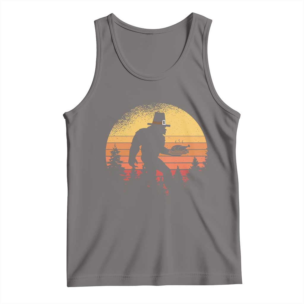Bigfoot Pilgrim Turkey Pumpkin Thanksgiving Day Tank Top TS11 Deep Heather Print Your Wear