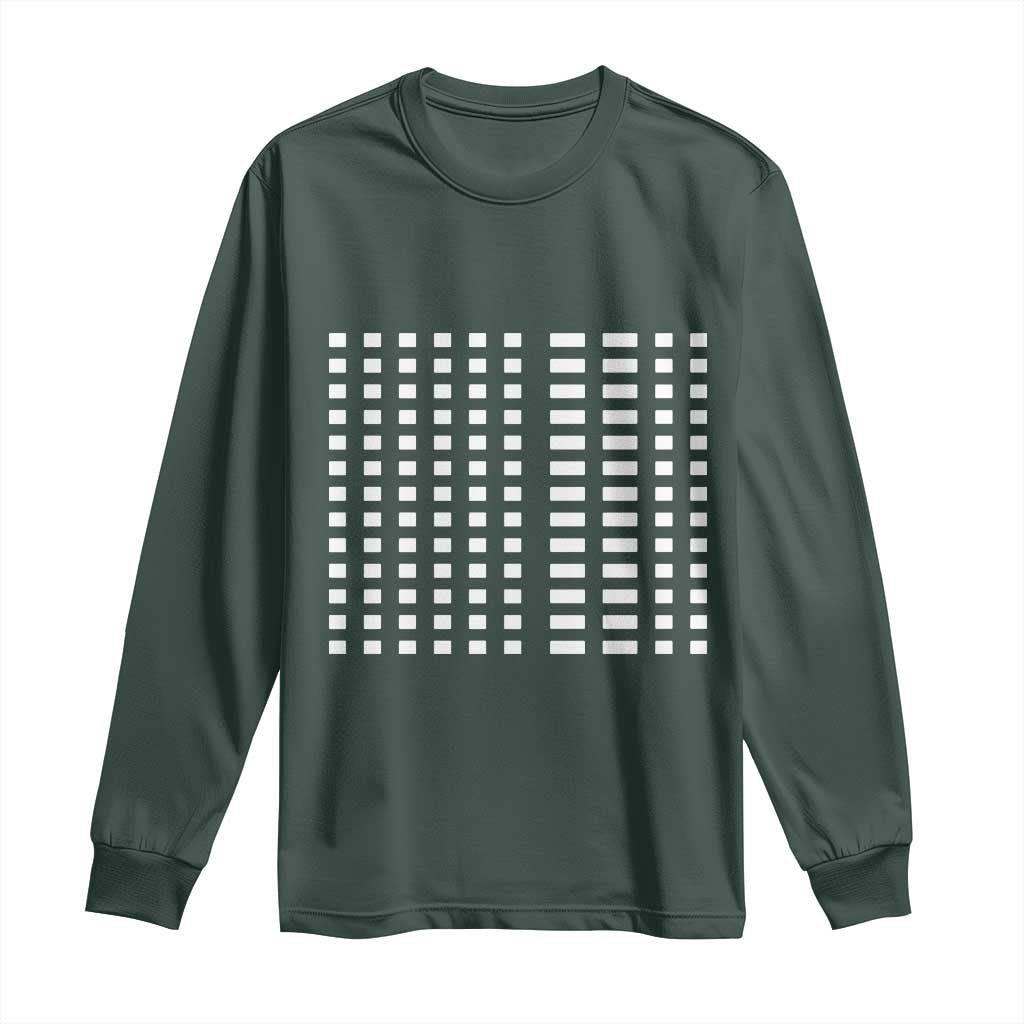 Six Seven 67 Morse Code Long Sleeve Shirt Subtle Secret Gen Alpha Meme TS11 Dark Forest Green Print Your Wear