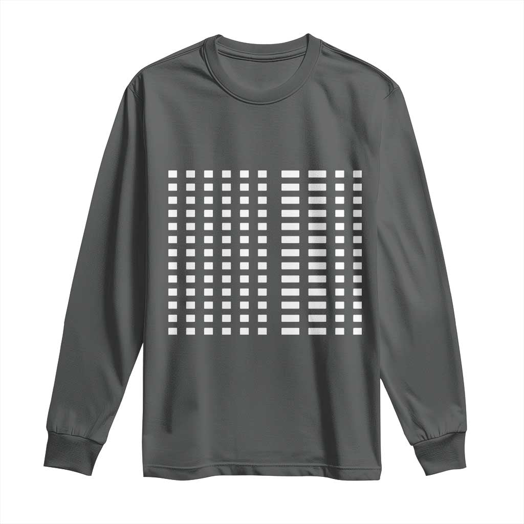 Six Seven 67 Morse Code Long Sleeve Shirt Subtle Secret Gen Alpha Meme TS11 Dark Heather Print Your Wear