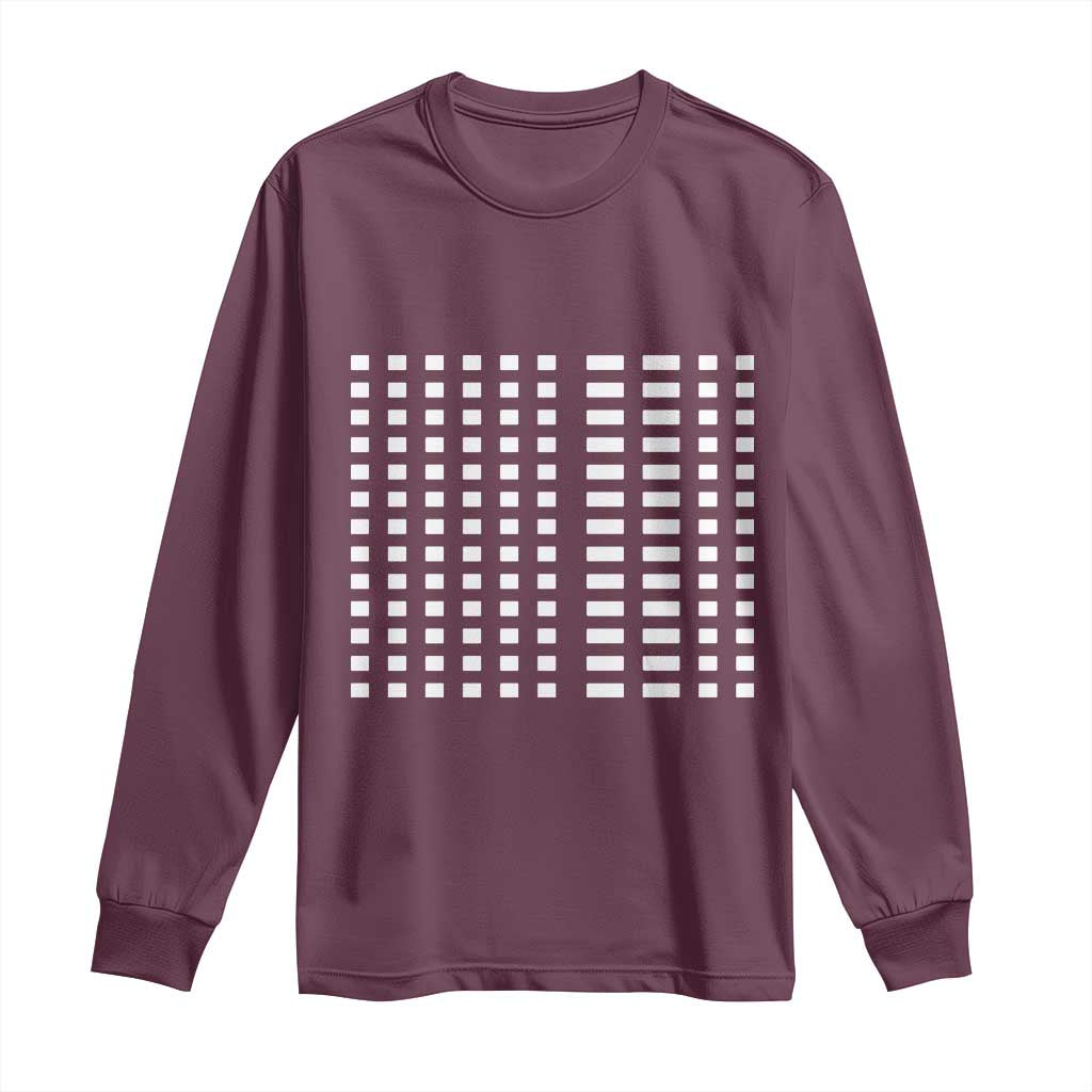 Six Seven 67 Morse Code Long Sleeve Shirt Subtle Secret Gen Alpha Meme TS11 Maroon Print Your Wear