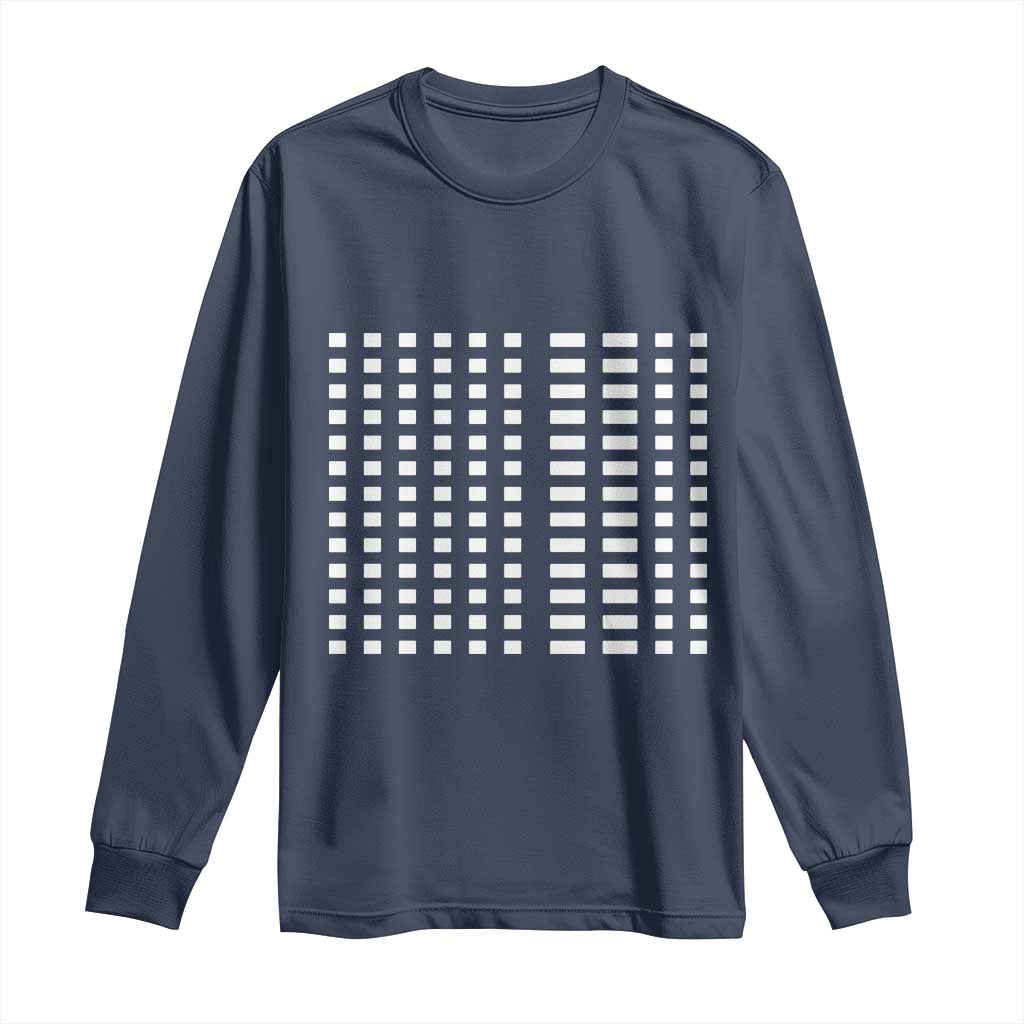 Six Seven 67 Morse Code Long Sleeve Shirt Subtle Secret Gen Alpha Meme TS11 Navy Print Your Wear