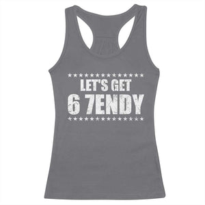 Lets Get Sendy 67 Six Seven Meme Alpha Slang Star Racerback Tank Top TS11 Charcoal Print Your Wear