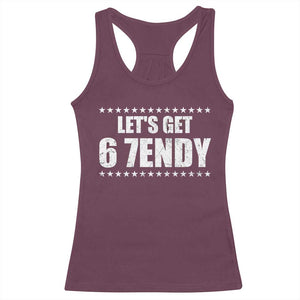 Lets Get Sendy 67 Six Seven Meme Alpha Slang Star Racerback Tank Top TS11 Maroon Print Your Wear