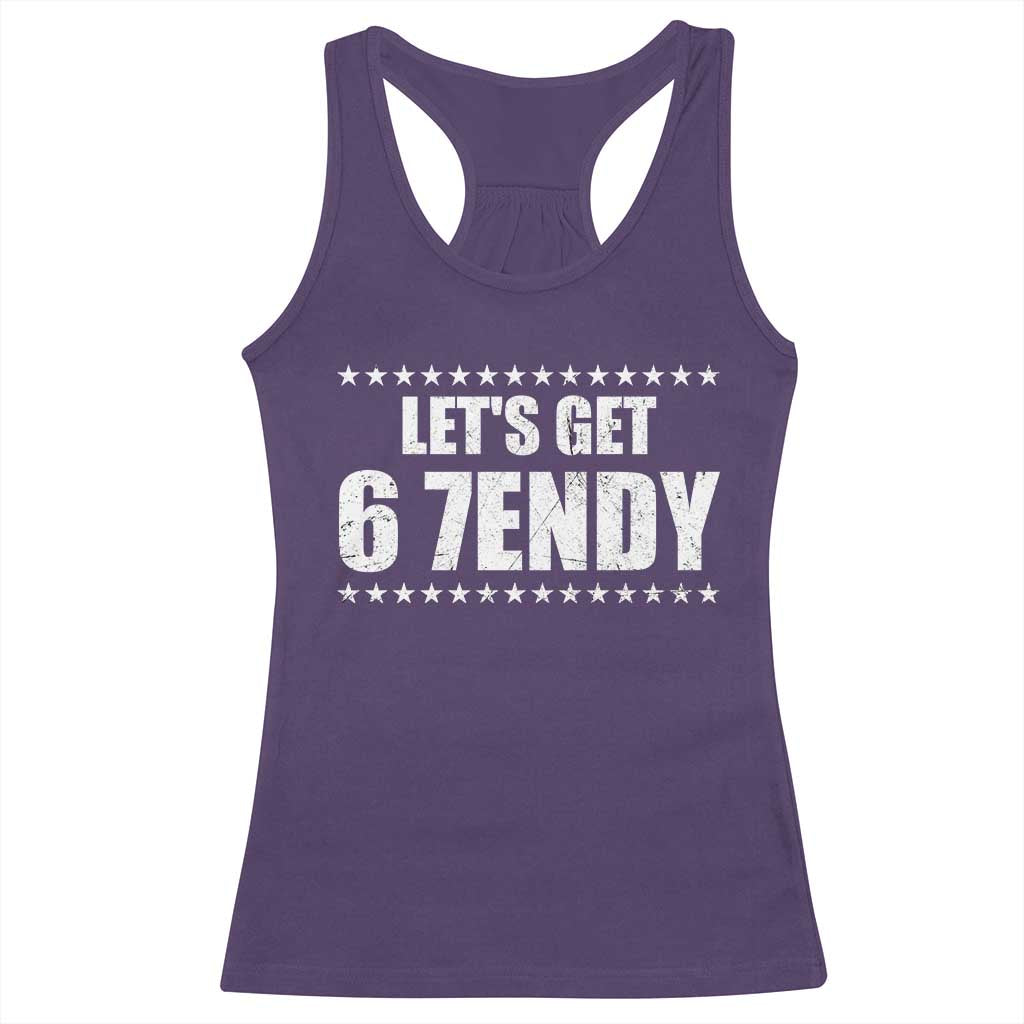 Lets Get Sendy 67 Six Seven Meme Alpha Slang Star Racerback Tank Top TS11 Purple Print Your Wear
