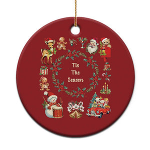 Retro Vintage Xmas Christmas Ornament Tis The Season Santa Hat Xmas Wrealth TS11 Print Your Wear