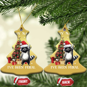 Funny Xmas Racoon Christmas Ornament Sorry Santa I've Been Feral Xmas Hat TS11 Christmas Tree Gold Print Your Wear