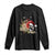 Funny Christmas Racoon Long Sleeve Shirt Sorta Merry Sorta Feral Santa Hat Vintage Flowers TS11 Black Print Your Wear