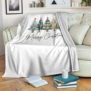 Merry Christmas Coquette Xmas Tree Throw Blanket Cute Pink Bow TS11 Print Your Wear