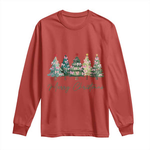 Merry Christmas Coquette Xmas Tree Long Sleeve Shirt Cute Pink Bow TS11 Red Print Your Wear