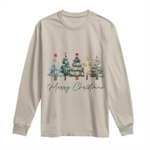 Merry Christmas Coquette Xmas Tree Long Sleeve Shirt Cute Pink Bow TS11 Sand Print Your Wear