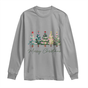 Merry Christmas Coquette Xmas Tree Long Sleeve Shirt Cute Pink Bow TS11 Sport Gray Print Your Wear