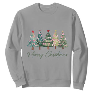 Merry Christmas Coquette Xmas Tree Sweatshirt Cute Pink Bow TS11 Sport Gray Print Your Wear