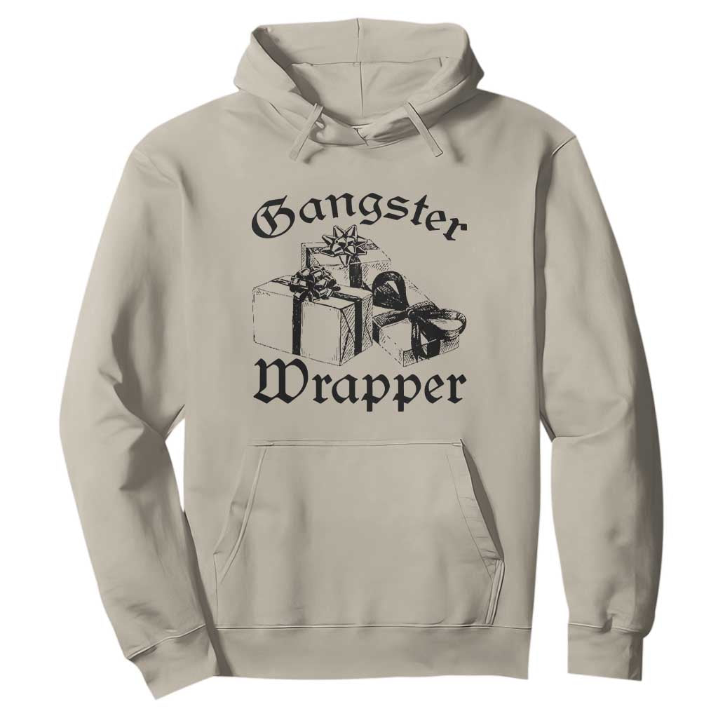 Funny Christmas Hoodie Gangster Wrapper Vintage Presents Gift TS11 Sand Print Your Wear