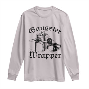 Funny Christmas Long Sleeve Shirt Gangster Wrapper Vintage Presents Gift TS11 Ice Gray Print Your Wear