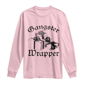 Funny Christmas Long Sleeve Shirt Gangster Wrapper Vintage Presents Gift TS11 Light Pink Print Your Wear