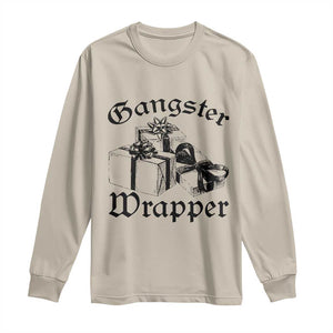 Funny Christmas Long Sleeve Shirt Gangster Wrapper Vintage Presents Gift TS11 Sand Print Your Wear