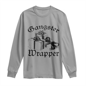 Funny Christmas Long Sleeve Shirt Gangster Wrapper Vintage Presents Gift TS11 Sport Gray Print Your Wear