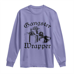 Funny Christmas Long Sleeve Shirt Gangster Wrapper Vintage Presents Gift TS11 Violet Print Your Wear