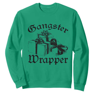 Funny Christmas Sweatshirt Gangster Wrapper Vintage Presents Gift TS11 Irish Green Print Your Wear