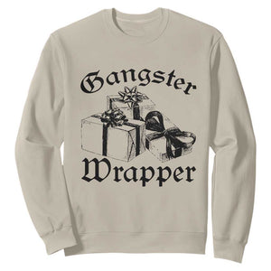 Funny Christmas Sweatshirt Gangster Wrapper Vintage Presents Gift TS11 Sand Print Your Wear