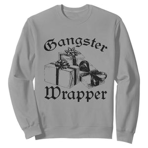 Funny Christmas Sweatshirt Gangster Wrapper Vintage Presents Gift TS11 Sport Gray Print Your Wear