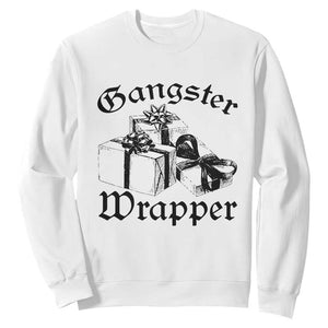 Funny Christmas Sweatshirt Gangster Wrapper Vintage Presents Gift TS11 White Print Your Wear