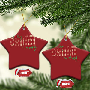 Christian Xmas Christmas Ornament Merry Xmas Cross Faith TS11 Star Red Print Your Wear