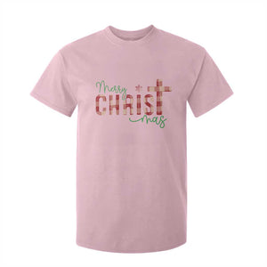 Christian Christmas T Shirt For Kid Merry Christmas Cross Faith TS11 Light Pink Print Your Wear