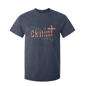 Christian Christmas T Shirt For Kid Merry Christmas Cross Faith TS11 Navy Print Your Wear