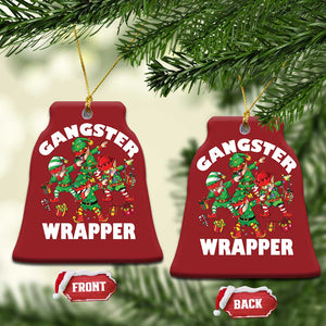 Funny Gangster Wrapper Christmas Ornament Gangsta Elf Crew Presents TS11 Bell Flake Red Print Your Wear