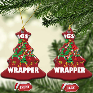 Funny Gangster Wrapper Christmas Ornament Gangsta Elf Crew Presents TS11 Christmas Tree Red Print Your Wear