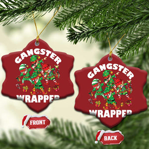 Funny Gangster Wrapper Christmas Ornament Gangsta Elf Crew Presents TS11 Snow Flake Red Print Your Wear