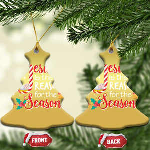 Jesus Is The Reason For The Season Christmas Ornament Christmas Jolly Bell TS11 Christmas Tree Gold Print Your Wear